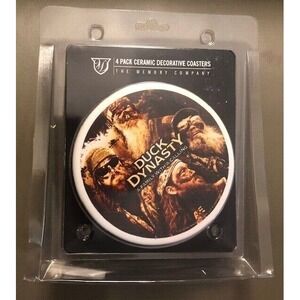 A & E DUCK DYNASTY Coasters Decorative Ceramic Set of 4 The Memory Company NEW